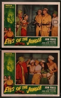 5j528 EYES OF THE JUNGLE 7 LCs '53 Jon Hall & Alyce Lewis in the savage jungles of India!