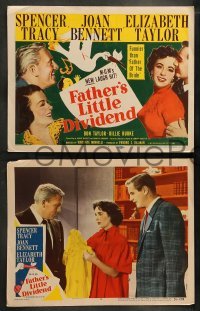 5j154 FATHER'S LITTLE DIVIDEND 8 LCs '51 cool images of Elizabeth Taylor, Tracy & Don Taylor!