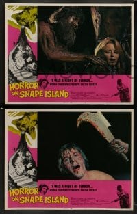 5j215 HORROR ON SNAPE ISLAND 8 LCs '72 Bryant Haliday, a night of terror, wild horror images!