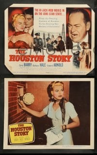 5j216 HOUSTON STORY 8 LCs '55 Gene Barry, Barbara Hale & Edward Arnold, oil drilling in Texas!