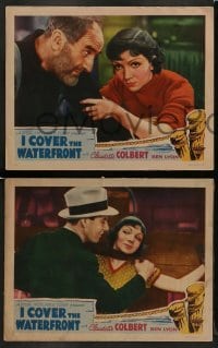 5j785 I COVER THE WATERFRONT 4 LCs R41 Claudette Colbert in all, Ben Lyon, Ernest Torrence!