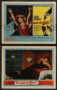 5j228 I WANT TO LIVE 8 LCs '58 Susan Hayward as Barbara Graham, image of women's prison!