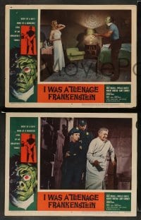 5j869 I WAS A TEENAGE FRANKENSTEIN 3 LCs '57 body of boy, mind of monster, soul of unearthly thing!