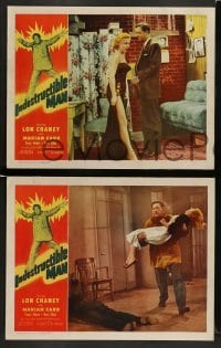 5j702 INDESTRUCTIBLE MAN 5 LCs '56 Lon Chaney Jr. as inhuman, invincible, inescapable monster!