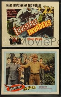 5j233 INVISIBLE INVADERS 8 LCs '59 an unearthly enemy defying modern science in a war to the death!