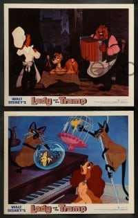 5j623 LADY & THE TRAMP 6 LCs R72 Walt Disney romantic canine dog classic cartoon!