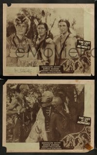 5j791 LAST OF THE MOHICANS 4 LCs R47 Randolph Scott, Binnie Barnes, James Fenimore Cooper