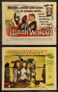 5j257 LEECH WOMAN 8 LCs '60 deadly female vampire drained love & life from every man she trapped!