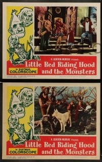 5j261 LITTLE RED RIDING HOOD & THE MONSTERS 8 LCs '64 really wacky, sure to scare little kids!