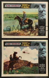 5j264 LONELY ARE THE BRAVE 8 LCs '62 Kirk Douglas classic, Walter Matthau, Kennedy!