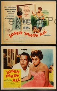 5j270 LOSER TAKES ALL 8 LCs '57 Rossano Brazzi, Glynis Johns, winningest romance of the year!