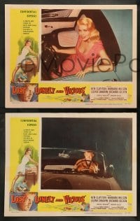 5j272 LOST, LONELY & VICIOUS 8 LCs '58 Ken Clayton, Barbara Wilson, old cars & bad girls!