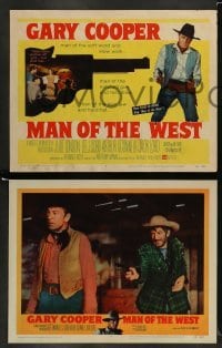 5j281 MAN OF THE WEST 8 LCs '58 Anthony Mann, western cowboy Gary Cooper is the man of fast draw!