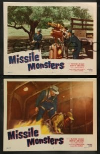5j714 MISSILE MONSTERS 5 LCs '58 aliens bring destruction from the stratosphere, wacky sci-fi!