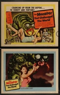 5j304 MONSTER THAT CHALLENGED THE WORLD 8 LCs '57 great images of the creature, great TC art!