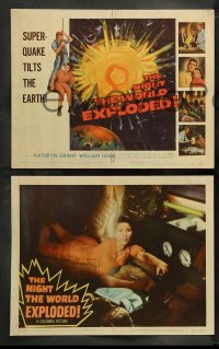 5j326 NIGHT THE WORLD EXPLODED 8 LCs '57 a super-quake tilts the Earth & nature goes mad!