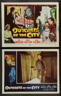 5j340 OUTCASTS OF THE CITY 8 LCs '58 Osa Massen & Robert Hutton living only for today, sexy art!