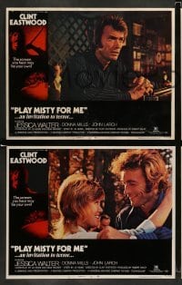5j358 PLAY MISTY FOR ME 8 LCs '71 classic Clint Eastwood, Jessica Walter, an invitation to terror!