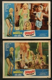 5j816 PLAYGIRL AFTER DARK 4 LCs '62 sexy Jayne Mansfield rocks the night as a tease queen!