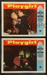 5j648 PLAYGIRL 6 LCs '54 great images of Barry Sullivan, Shelley Winters, Kent Taylor!