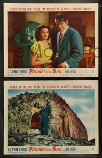 5j359 PLUNDER OF THE SUN 8 LCs '53 images of Glenn Ford & Diana Lynn in Mexico!