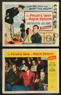 5j366 PRIVATE WAR OF MAJOR BENSON 8 LCs '55 Charlton Heston, Julie Adams, Sal Mineo!