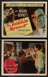 5j382 RECKLESS MOMENT 8 LCs '49 James Mason, Joan Bennett, directed by Max Ophuls!