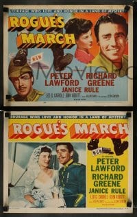5j391 ROGUE'S MARCH 8 LCs '52 Peter Lawford, Janice Rule & Richard Greene in a land of mystery!