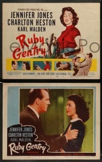 5j393 RUBY GENTRY 8 LCs '53 sleazy bad girl Jennifer Jones, Charlton Heston, directed by King Vidor