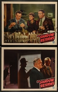 5j825 SHADOW RETURNS 4 LCs '46 Kane Richmond, Barbara Read, cool film noir images!