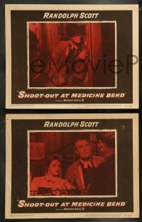 5j411 SHOOT-OUT AT MEDICINE BEND 8 LCs '57 Preacher Randolph Scott wrote his sermon in lead!
