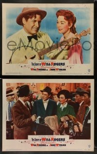 5j431 STORY OF WILL ROGERS 8 LCs '52 Michael Curtiz, Will Rogers Jr. as his father, Jane Wyman!