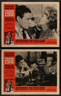 5j830 THIS SPORTING LIFE 4 LCs '63 Richard Harris, Rachel Roberts, directed by Lindsay Anderson!