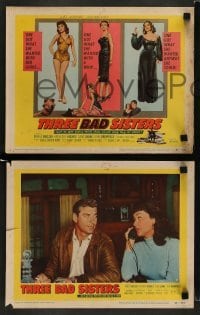 5j447 THREE BAD SISTERS 8 LCs '55 Kathleen Hughes & Marla English look at themselves in mirror!