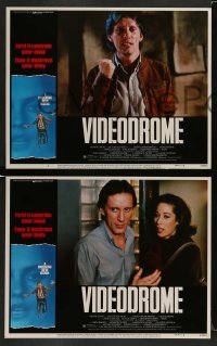 5j474 VIDEODROME 8 LCs '83 director David Cronenberg, James Woods, Debbie Harry, sci-fi thriller!