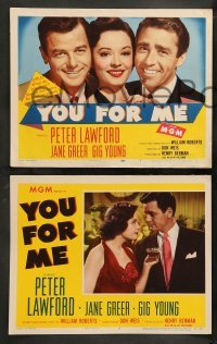 5j505 YOU FOR ME 8 LCs '52 should pretty Jane Greer marry Peter Lawford or Gig Young, money or love