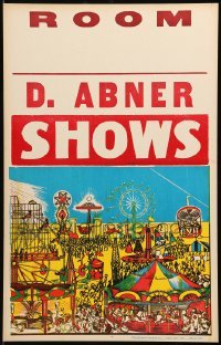 5k016 D. ABNER SHOWS 14x22 circus poster '70s great art of carnival rides & other attractions!