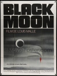 5k624 BLACK MOON French 1p '75 Louis Malle, Therese Giehse, cool surreal Ferracci artwork!