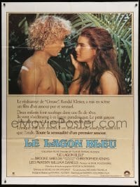 5k630 BLUE LAGOON French 1p '81 sexy young Brooke Shields & Christopher Atkins!