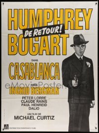 5k645 CASABLANCA French 1p R70s full-length Humphrey Bogart with gun, Michael Curtiz classic!