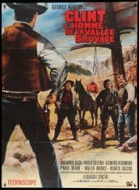 5k655 CLINT THE STRANGER French 1p '68 Jean Mascii spaghetti western art cowboys by noose!