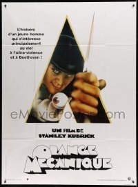 5k657 CLOCKWORK ORANGE French 1p R90s Stanley Kubrick classic, Castle art of Malcolm McDowell!