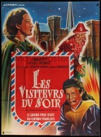 5k677 DEVIL'S ENVOYS French 1p R60s Marcel Carne's Les Visiteurs du Soir, colorful art!