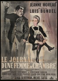 5k680 DIARY OF A CHAMBERMAID style B French 1p '64 Jeanne Moreau, Luis Bunuel, art by Allard!