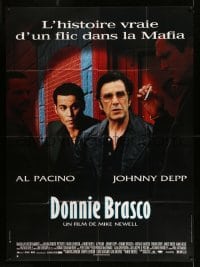 5k686 DONNIE BRASCO French 1p '97 mobster Al Pacino betrayed by undercover FBI agent Johnny Depp!