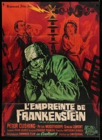 5k709 EVIL OF FRANKENSTEIN French 1p '65 Peter Cushing, different monster art by Guy Gerard Noel!