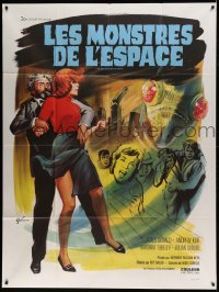 5k723 FIVE MILLION YEARS TO EARTH French 1p '67 cool different sci-fi art by Boris Grinsson!