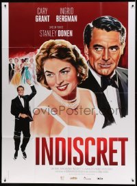 5k755 INDISCREET French 1p R15 art of Cary Grant & Ingrid Bergman, directed by Stanley Donen!