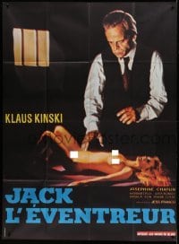 5k767 JACK THE RIPPER French 1p '79 Jess Franco, different image of Klaus Kinski & naked victim!