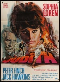 5k770 JUDITH French 1p '66 Daniel Mann, Michel Landi art of sexy Sophia Loren & Peter Finch!